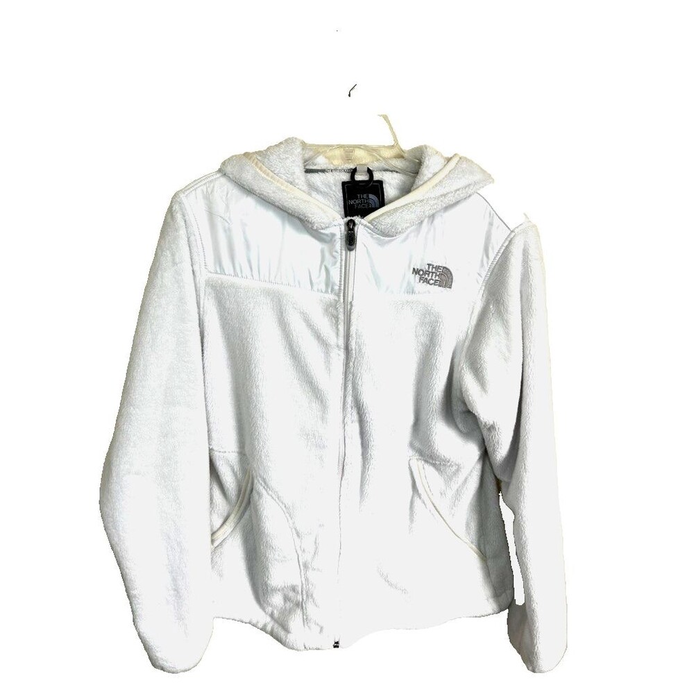 The North Face Women’s Osito Fleece full Zip Up Hoodie Sweatshirt Size L white